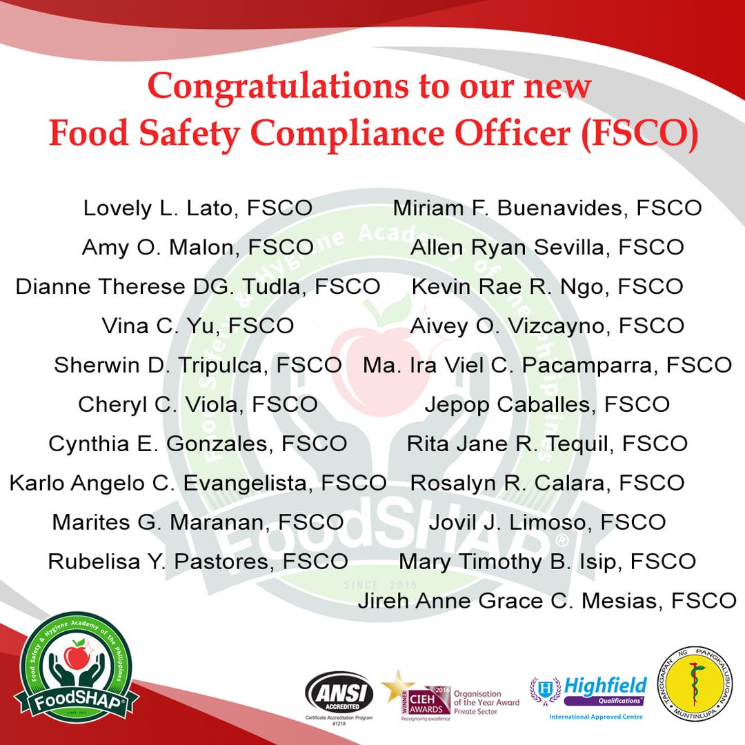 CONGRATULATIONS FSCOs! – NSI Training and Consultancy Services, Inc.